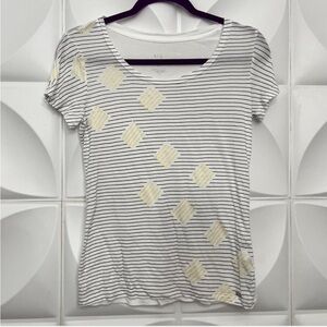 A/X Armani Exchange White and Grey Striped Tee